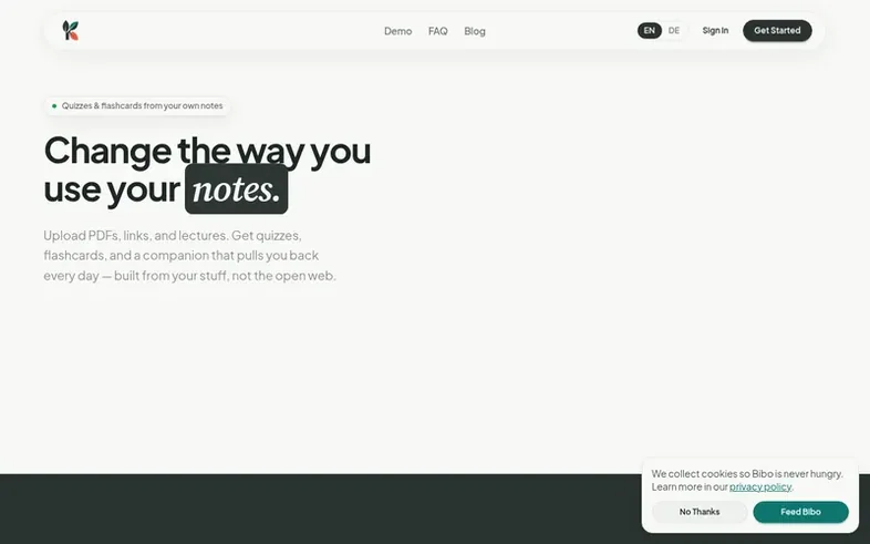 Screenshot of the Knovato homepage